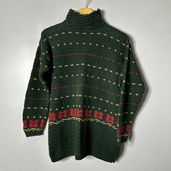Woods&Gray Sweaters - Vintage Woods & Gray 3D Knit Texture Women’s Medium Cottagecore Chunky 90s Green